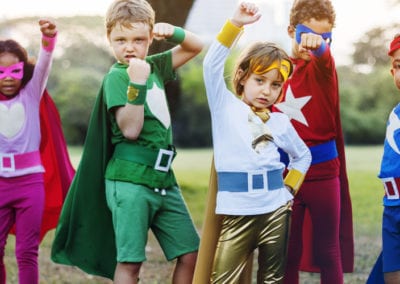 Superheroes Kids Friends Playing Togetherness Fun Concept