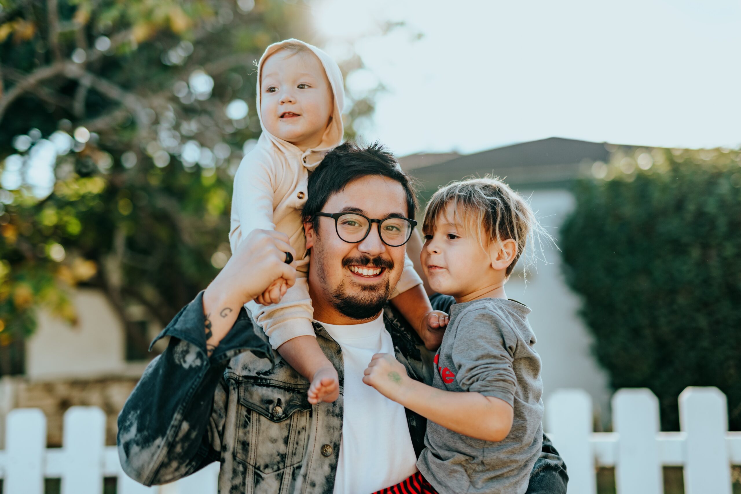 Father and two Children